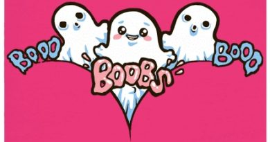 Bu bu bůbs, booo booo boobs, duchové straší mezi ňadry - růžové dámské tričko